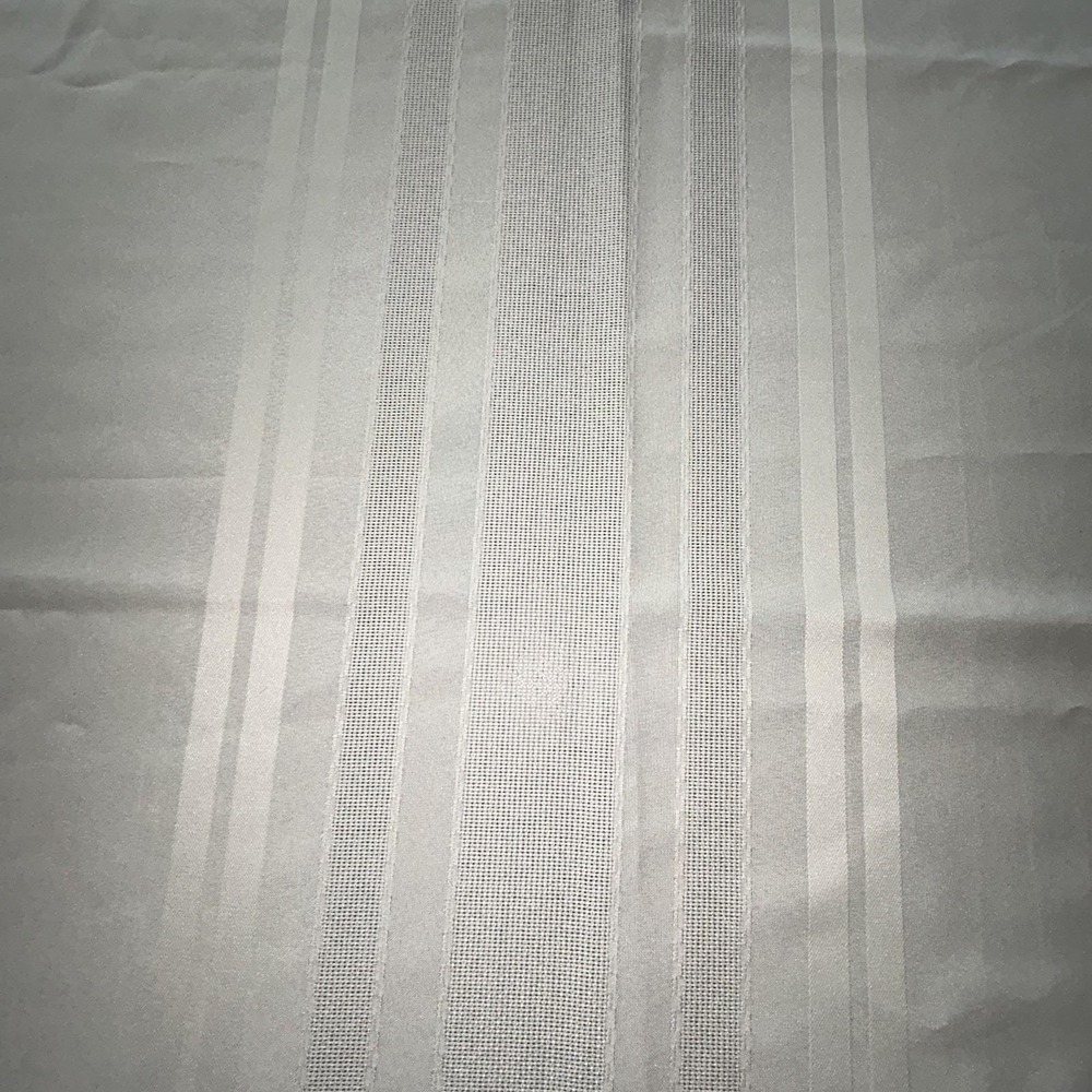 Vintage Cream Ivory Damask Stripe Tablecloth Mid-Century Rectangle 60x84 - Picture 5 of 15